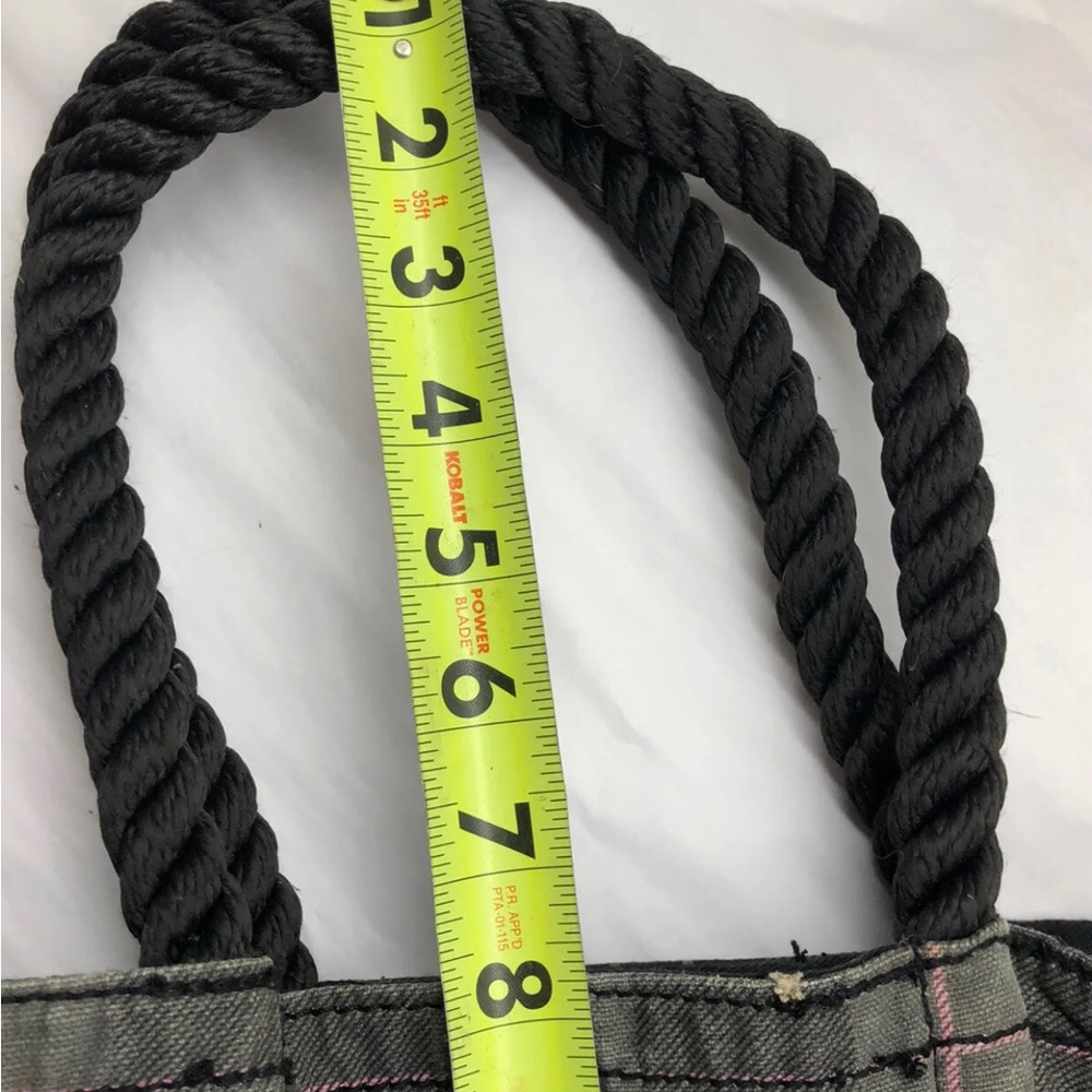 Rare Vintage Victoria’s Secret Pink grey plaid rope tote grand escape lodge - Picture 8 of 11